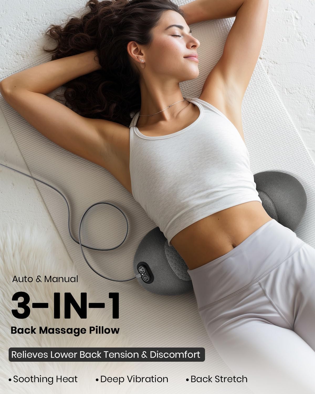 3-in-1 Lumbar Support with Heat + Massage