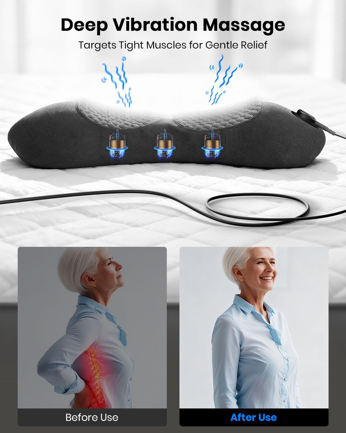 3-in-1 Lumbar Support with Heat + Massage