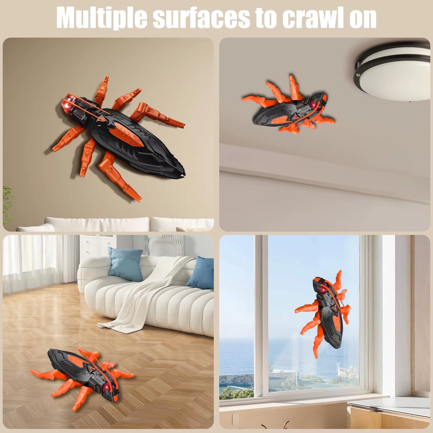 RC Wall Climbing Gecko Robot Toy, Rechargeable Remote Control Lizard Car, Bionic Crawling Intelligent Robot for Kids Prank Gift